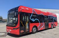 image of red e-Bus